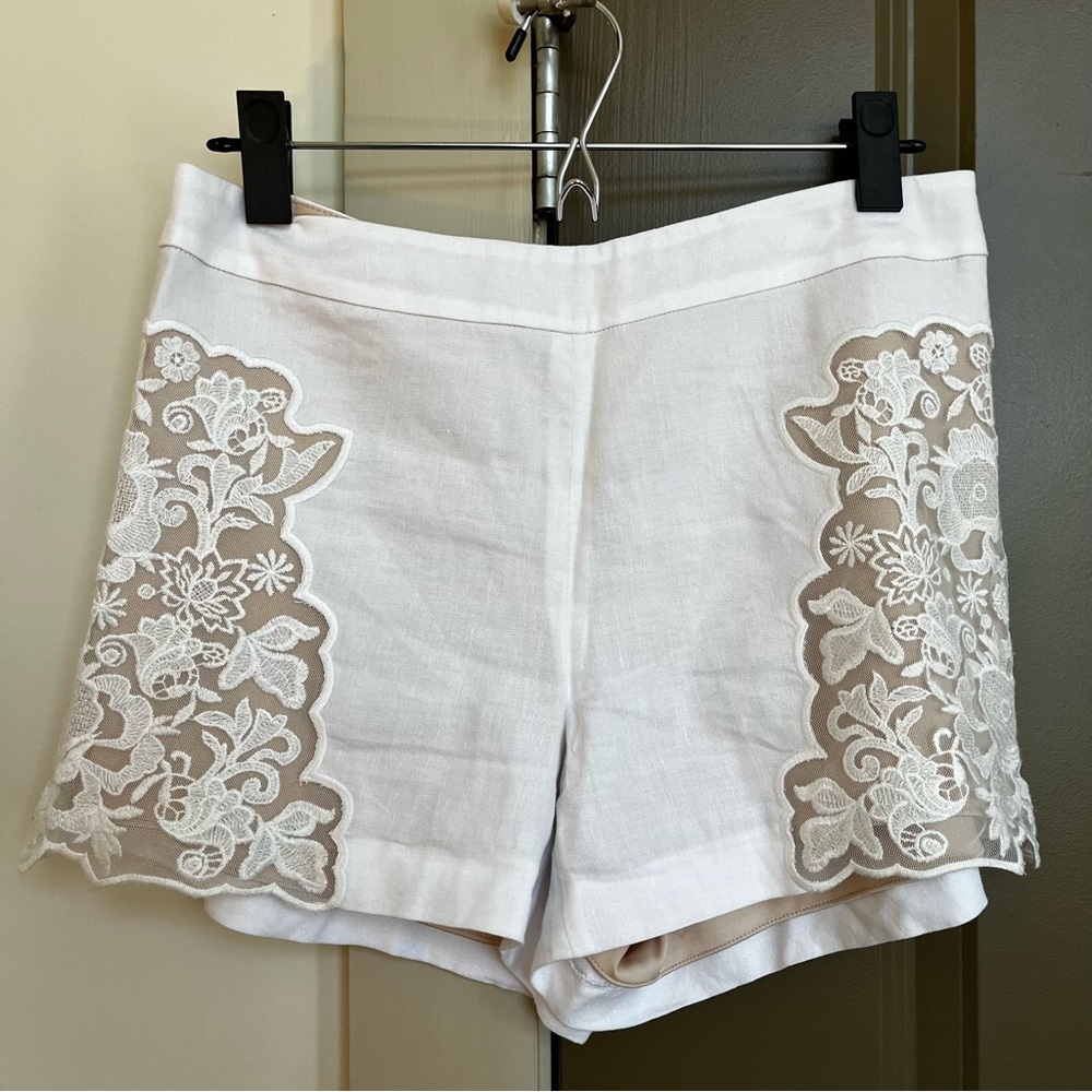 Alice + Olivia White Lace Shorts